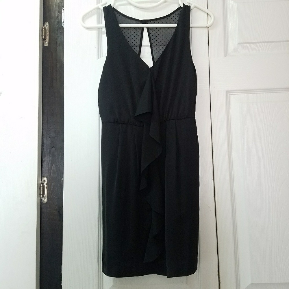Bcbgeneration Black mini dress draped mesh style